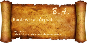 Bontovics Árpád névjegykártya